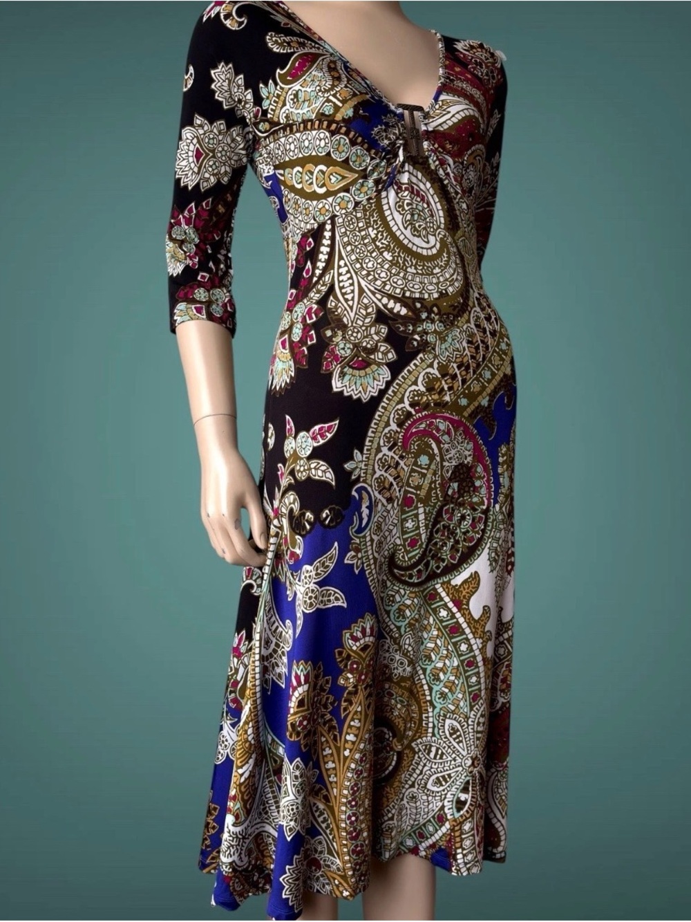 Roberto Just Cavalli VTG Y2k Paisley Floral DRESS Size S